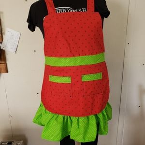 Watermelon Ruffled Kitchen Apron with Pockets